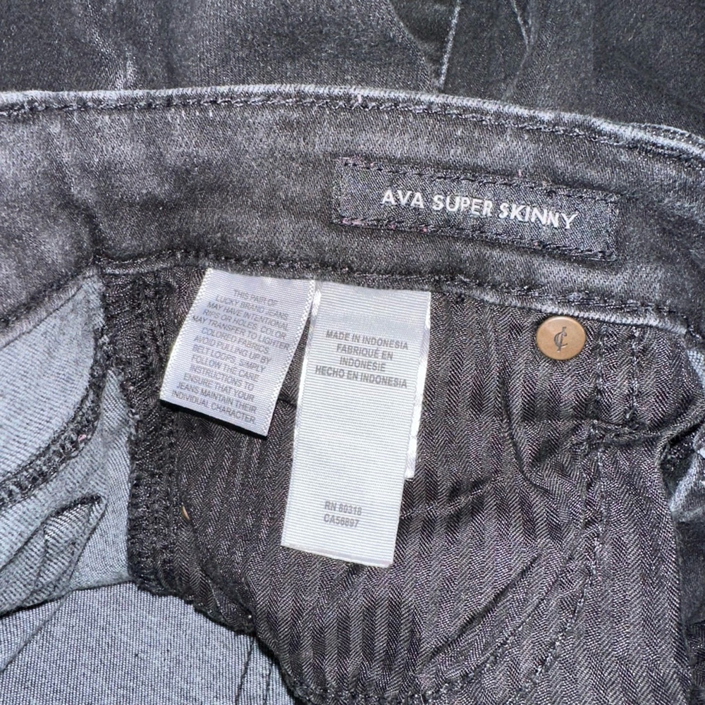 Women's Lucky Brand Ava Super Skinny Jeans Size 4/27 Black - Picture 3 of 11
